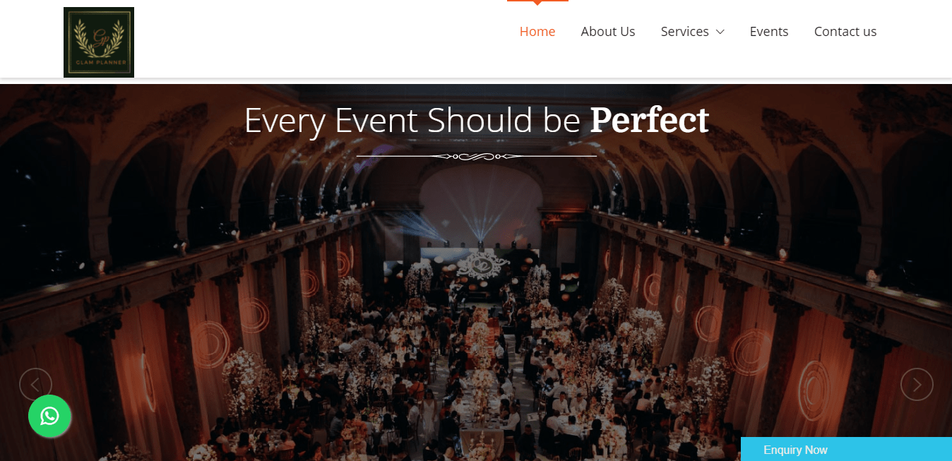 image of event planner website